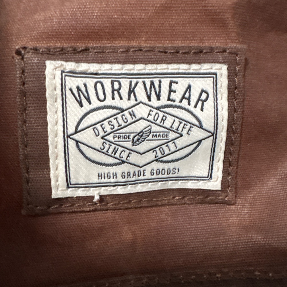 NWOT-Carre Label Brown Waxed Cotton Workwear Utility Jacket Vintage Style - Picture 3 of 13